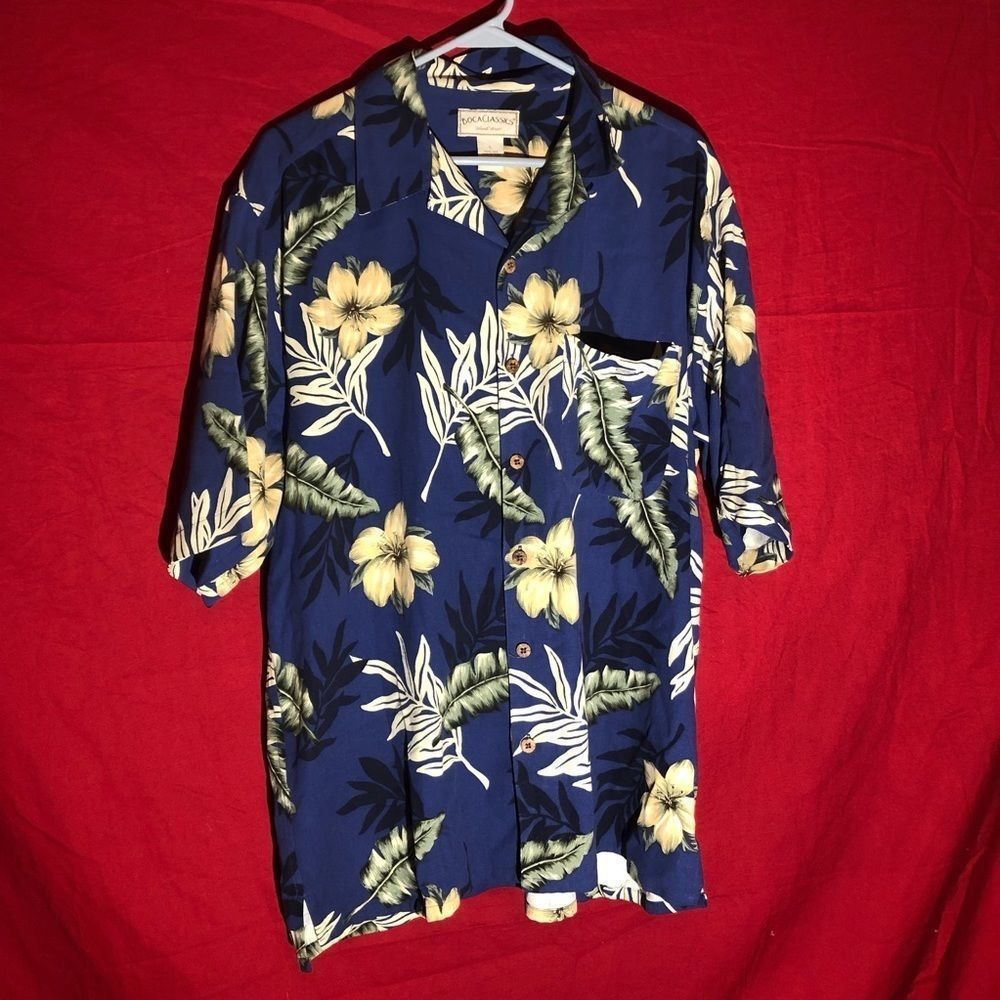 BOCA Classics Men's Hawaiian Shirt 100% silk
